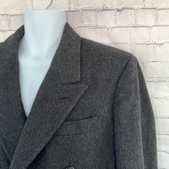 Vintage Christian Dior pure wool dark charcoal gray peacoat size - Picture 7 of 17